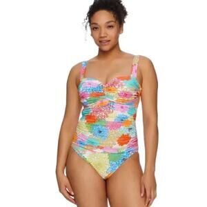 Bleu Rod Beattie One Piece Fresh Picks Shirred Bandeau Size 10
